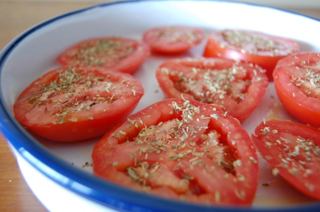 Feta and Kalamata Olive Baked Tomatoes Seasoned