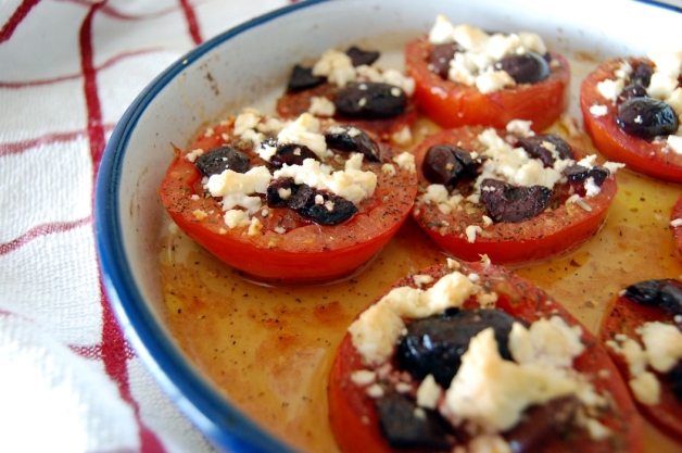 Feta and Kalamata Olive Baked Tomatoes